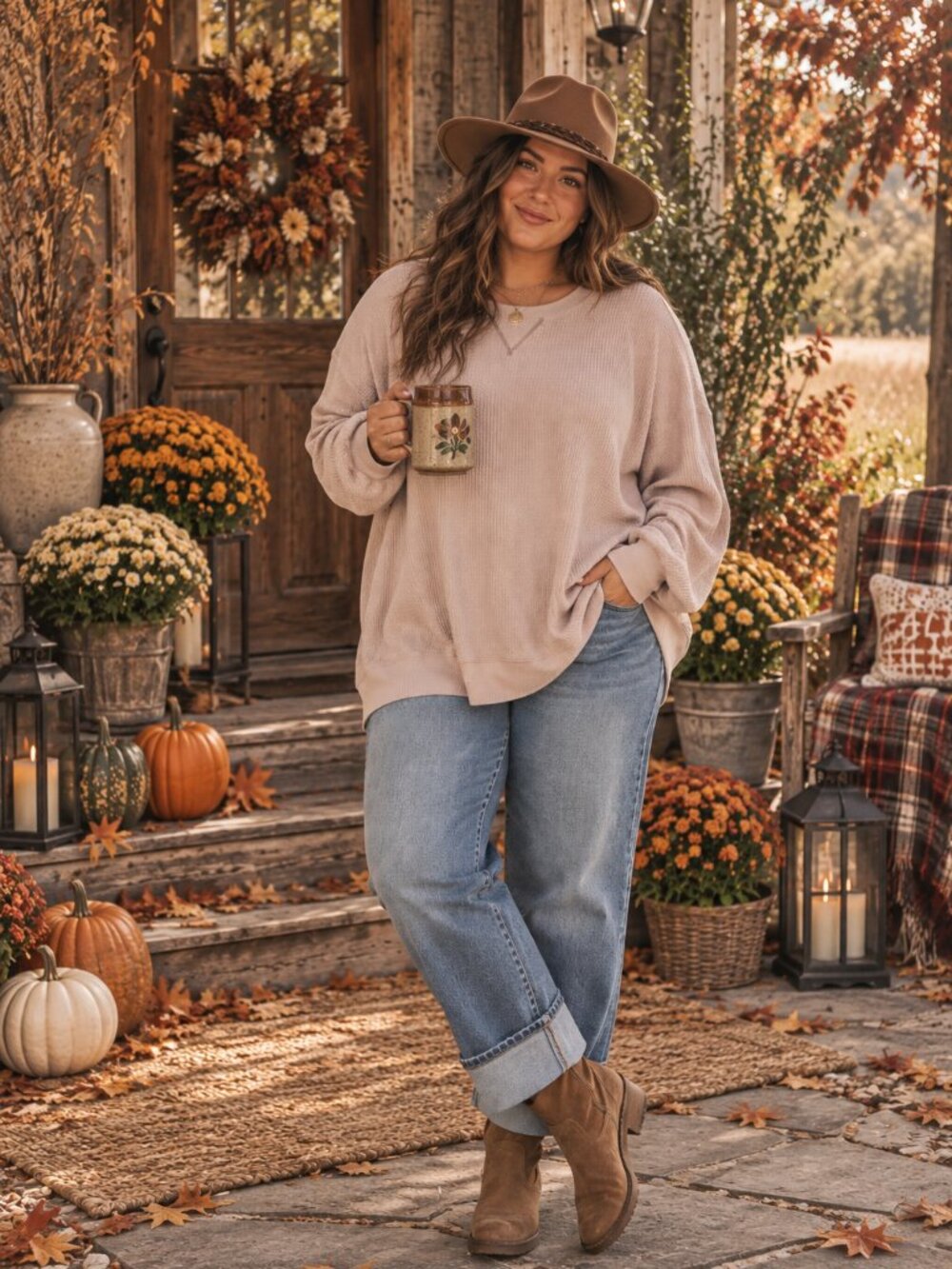 Aerie Blush Pink Waffle Knit Oversized Sweatshirt
